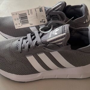 Adidas Kids Gray and White Sneakers